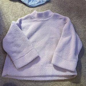 GAP sherpa cropped long sleeve/pullover